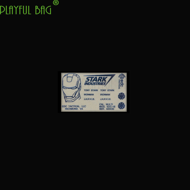 playful bagEDC Iron Man Metal waterproof DIY sticker Jinming8 generation SCAR for M4 Xinweier electric continuous water bomb LeHuiAK74U L22