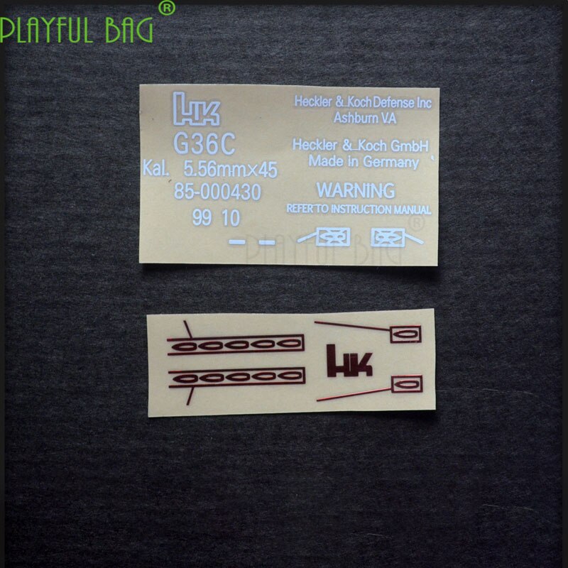 playful bagG36C Metal waterproof DIY sticker new Will HK 416Jinming SCAR for M4 8 generation electric series toy water bomb gun Ak74U L51