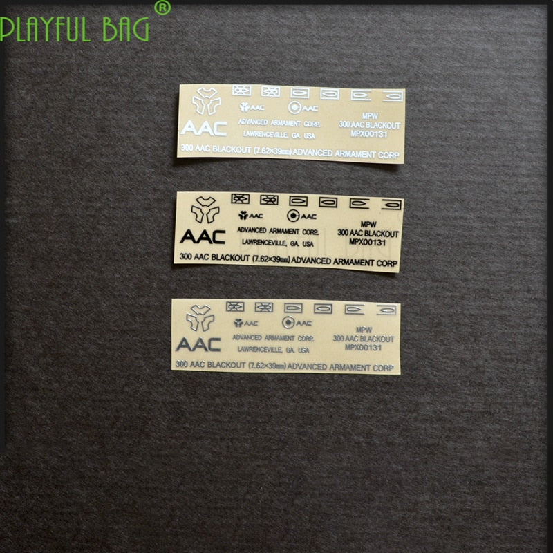 playful bagOutdoor AAC short water bullet gun Metal waterproof DIY sticker HK416 for M4 continuous hair Jinming 168 scar Lehui ak74u L06