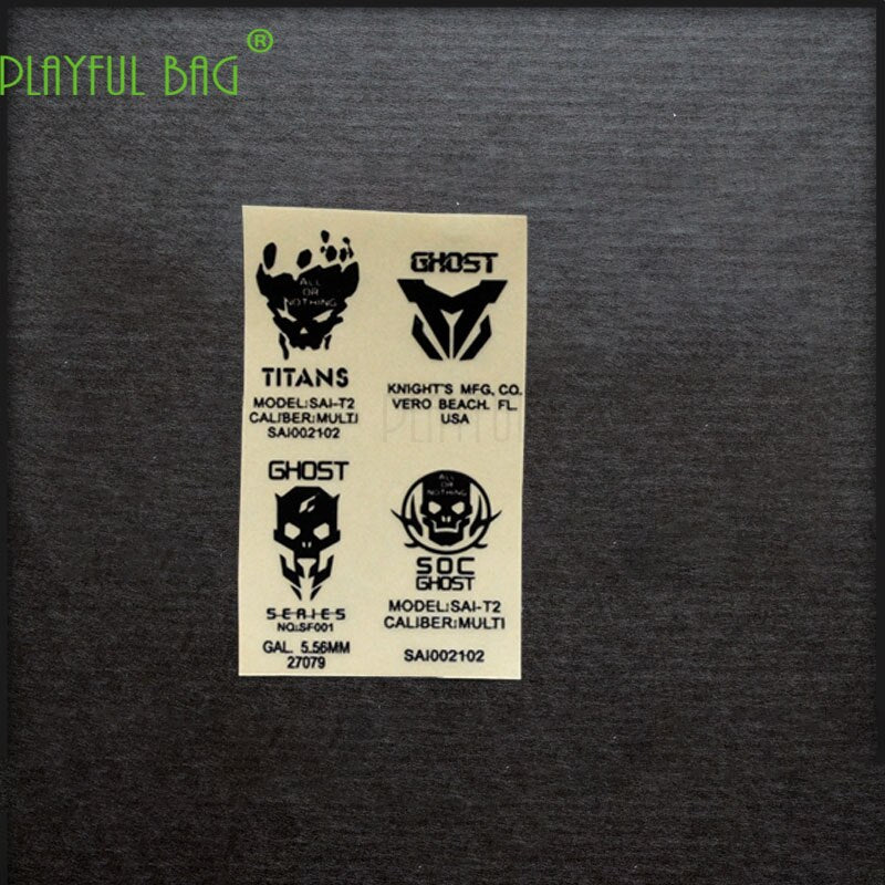 playful bagOutdoor CS Ghost case Metal waterproof DIY sticker mk18 continuous electric water bomb Jinming M4 hk416 Lehui scar AK74 L34