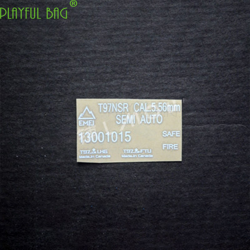 playful bagOutdoor CS Metal waterproof DIY sticker for M4 water bombs gun Jinming gen8 SCAR Le Hui 416 two generation new Weil g36 AK L04