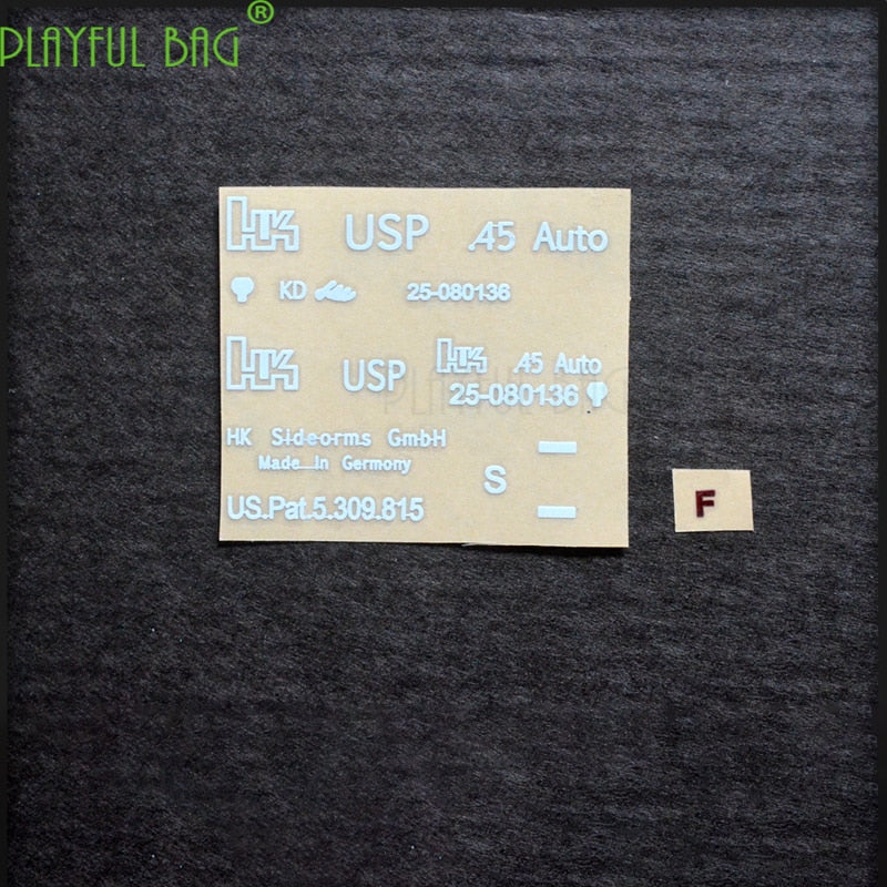 playful bagOutdoor CS USP Metal waterproof DIY sticker Jinming SCAR for M4 New will G36 electric series toy water bomb gun 416 AK74 L07