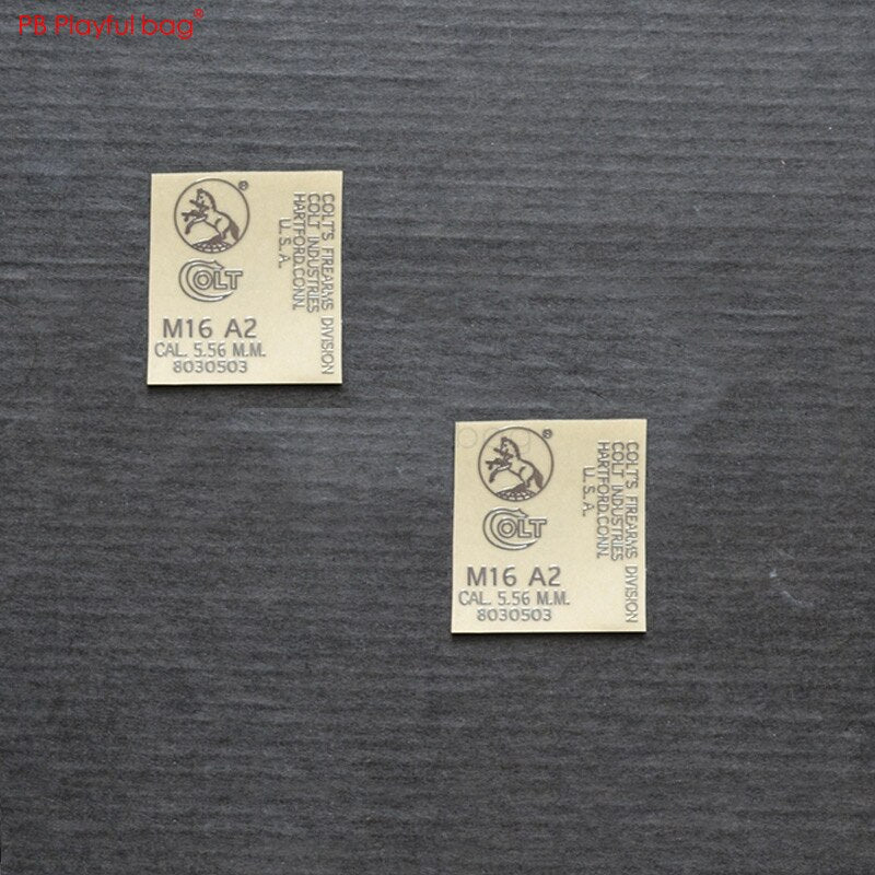 playful bagOutdoor CS activity essential Metal sticker M16A2 DIY sticker Water bullet gun metal sticker TTM L58