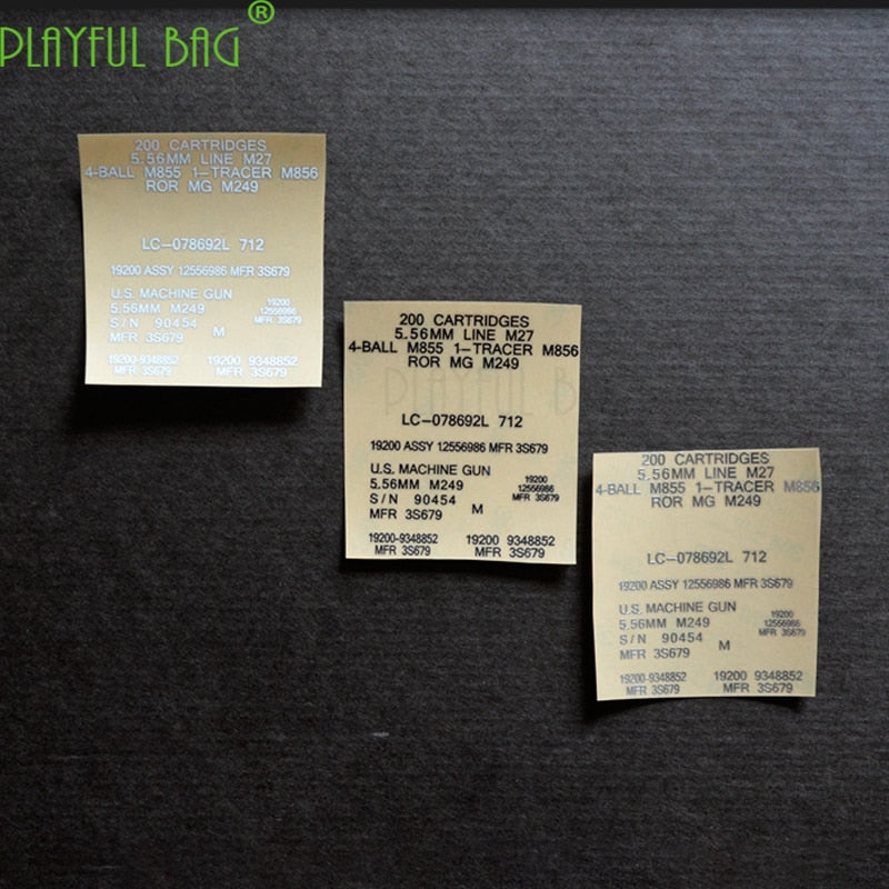 playful bagOutdoor CS m249 water bomb gun metal waterproof DIY sticker m249 electric continuous water bullet M4 mk18 Le Hui SCAR L11