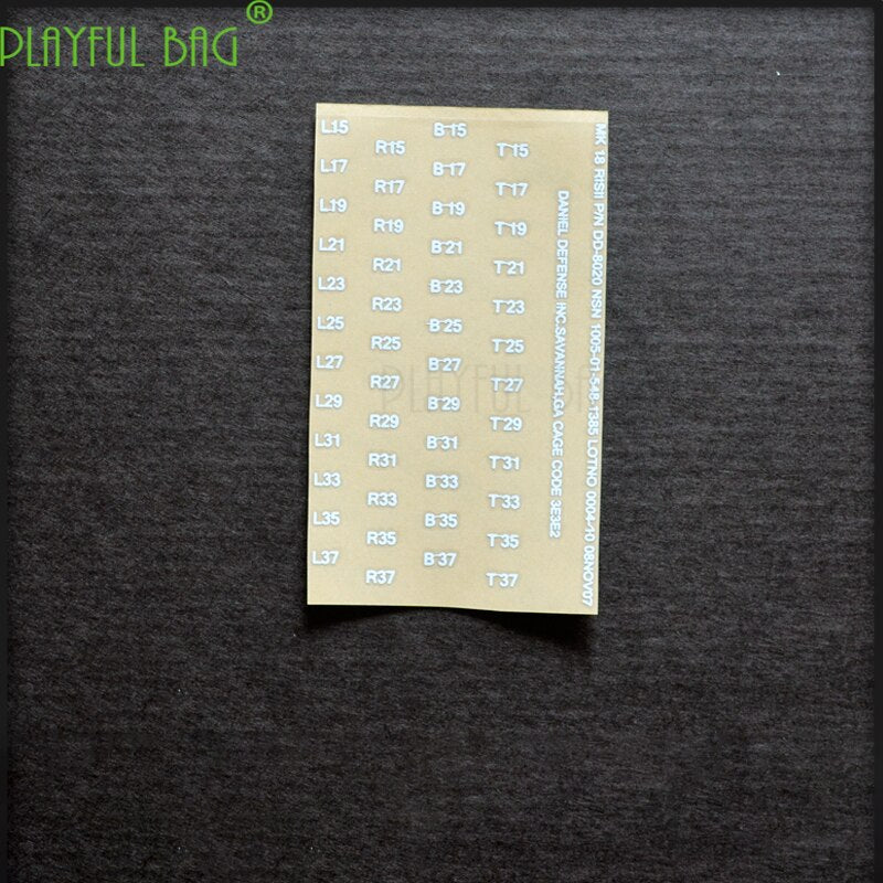 playful bagOutdoor activity CS MK18 bone Metal waterproof DIY sticker mkm2 Jinming M4 hk416 electric continuous water bomb gun ak74u L42