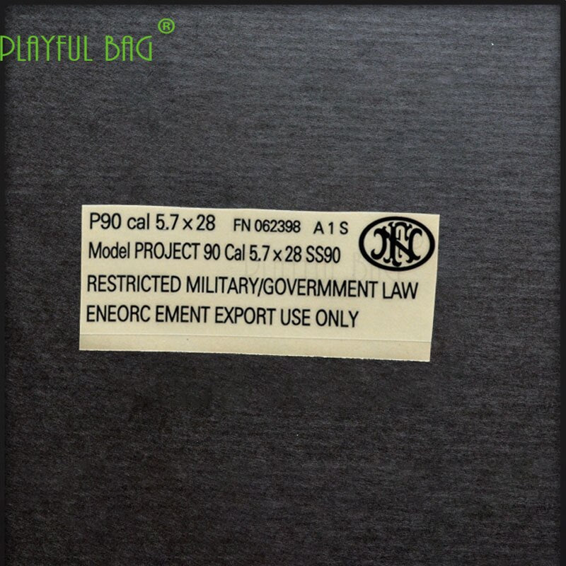 playful bagOutdoor activity CS P90 toy water bullet gun lovers metal waterproof DIY sticker M4 Jin Ming scar HK416 Le Hui ak74u L39