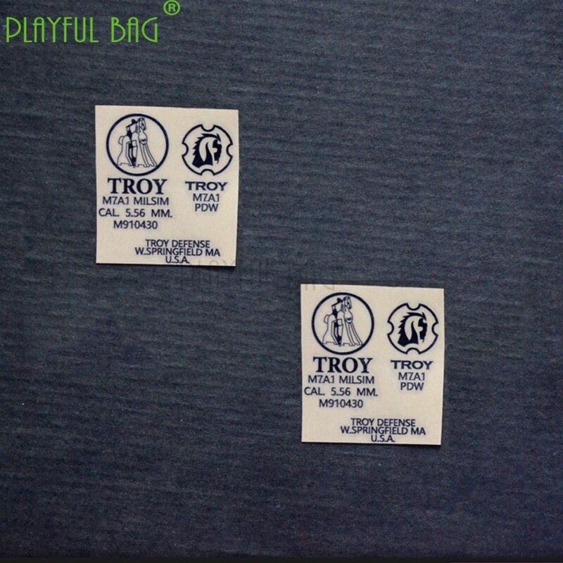 playful bagplayful bag Outdoor DIY parts Troy metal stickers Jinming 9 scar M4 metal stickers HK416 electric water bullet gun Lehui AK L79