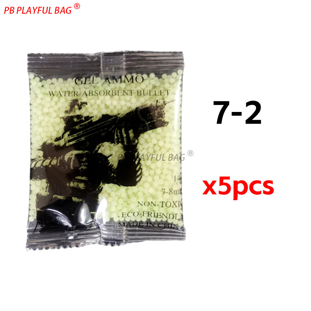 5 pack Glow-in-dark Gel Ball 7-8mm Toy Bullets Night Fluorescent Crystal Ball Water Absorb Beads Gel Ball Gun Accessory QJ69