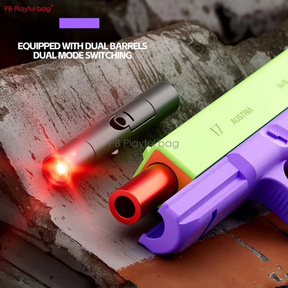 2-IN-1 Dual Mode G17 Toy Pistol Shell Ejection Model Entertainment Laser Gun With Target Children Toy Gun Game QJ90