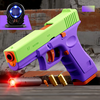 2-IN-1 Dual Mode G17 Toy Pistol Shell Ejection Model Entertainment Laser Gun With Target Children Toy Gun Game QJ90