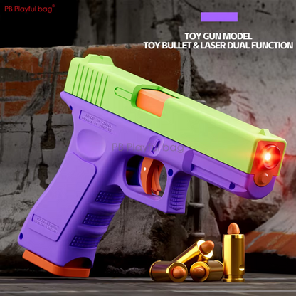 2-IN-1 Dual Mode G17 Toy Pistol Shell Ejection Model Entertainment Laser Gun With Target Children Toy Gun Game QJ90