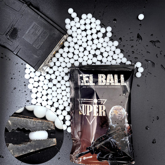 7-8mm Ultra White Gel Balls - Reinforced Toy Ammo for Gel Blaster - Milky White Harden Upgrade - Durable Water Beads QJ159