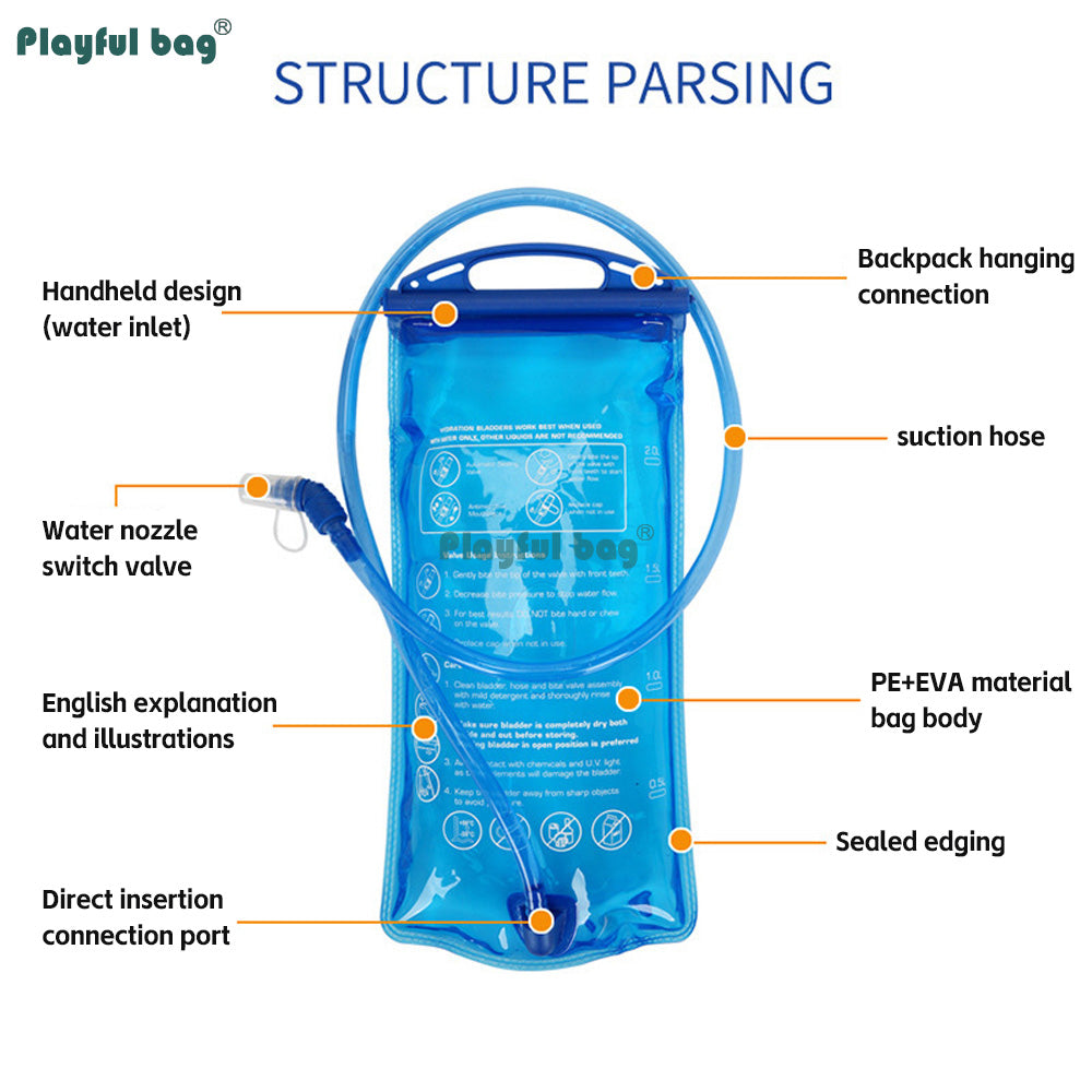 3L Lightweight Hydration Bag Durable Leak-Proof Water Bladder for Outdoor Sports, Cycling Hiking Running Biking AVA362