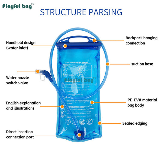 3L Lightweight Hydration Bag Durable Leak-Proof Water Bladder for Outdoor Sports, Cycling Hiking Running Biking AVA362