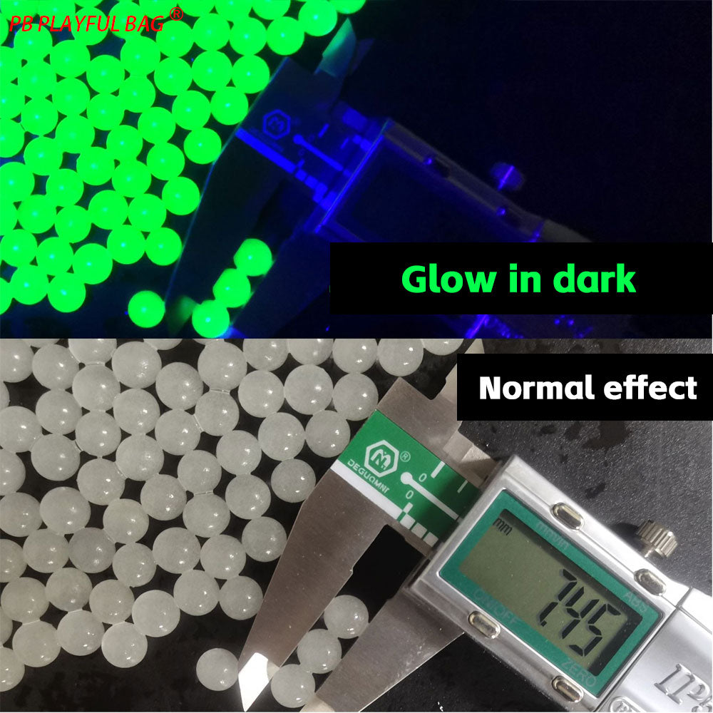 5 pack Glow-in-dark Gel Ball 7-8mm Toy Bullets Night Fluorescent Crystal Ball Water Absorb Beads Gel Ball Gun Accessory QJ69