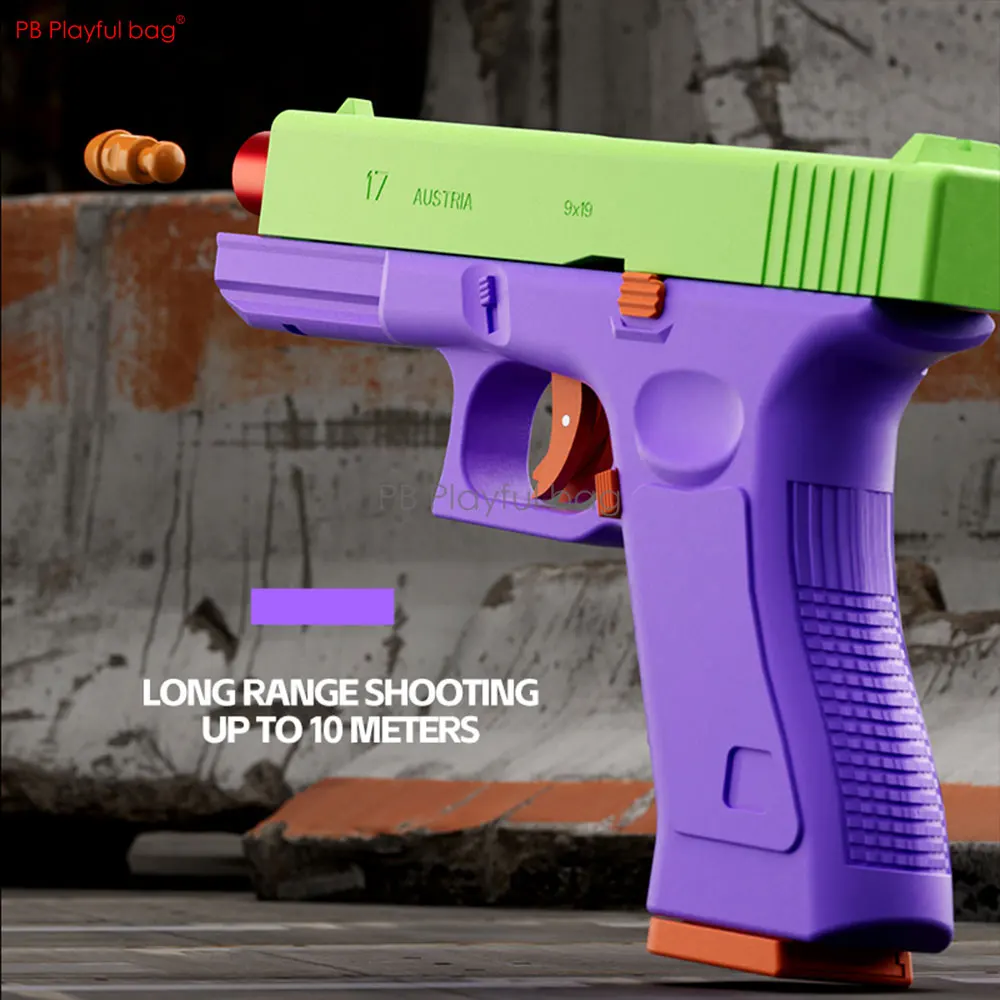 2-IN-1 Dual Mode G17 Toy Pistol Shell Ejection Model Entertainment Laser Gun With Target Children Toy Gun Game QJ90