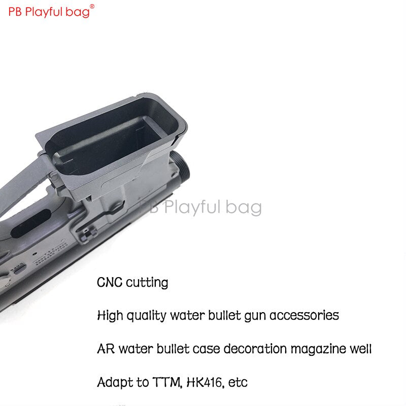 AR Magazine Well HK416 TTM water bullet toys gun FTM cartridge receiver Magazine Well CNC cutting decorative accessory Toys OB42
